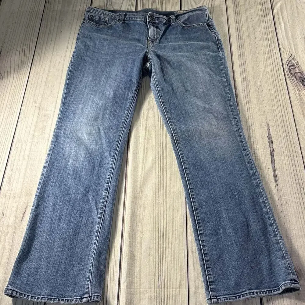 GAP 1969 9.5” Rise Flare Jeans Women's Blue Denim Size 14 Stretch - Picture 7 of 10